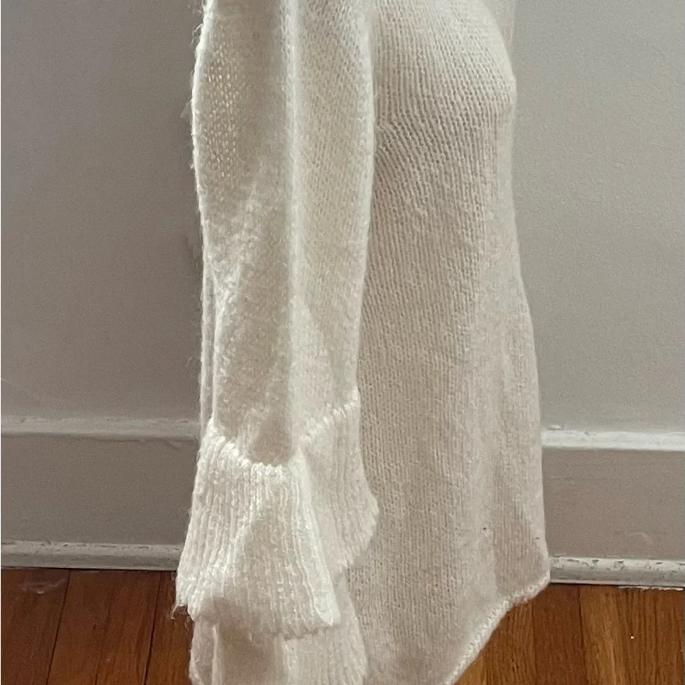 Gio & Gio white wool and mohair blend tiered sleeve sweater size S mad in Italy